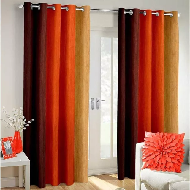 Ombre - Juego de cortinas para ventana de puerta con ojales estampados de 2...