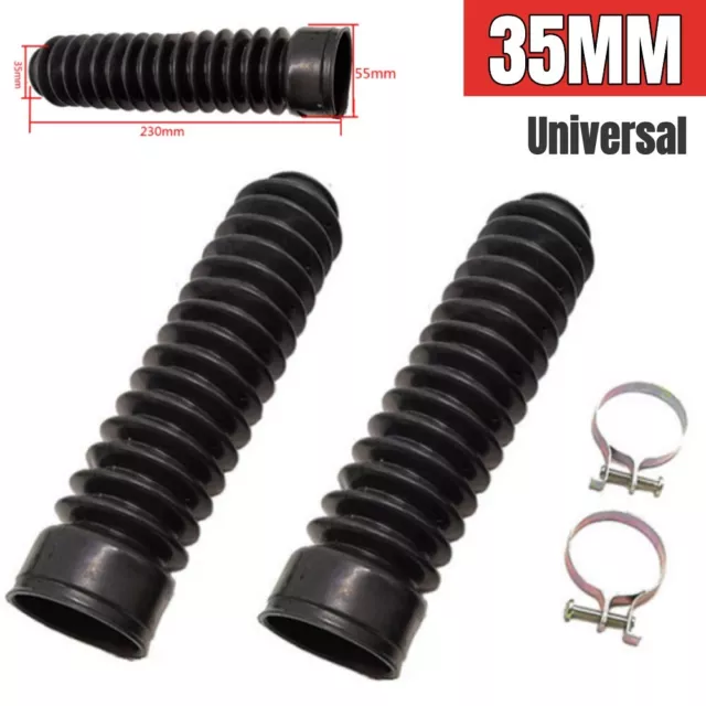 2x 35mm Motorcycle Fork Rubber Gaiter Boots Front Fork Absorber Cover Parts US