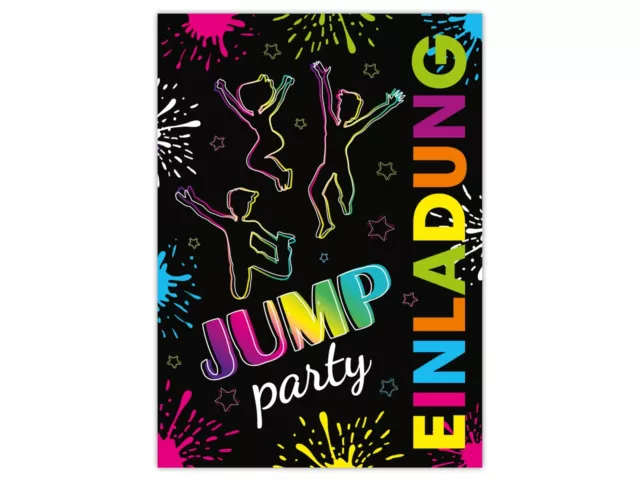 Geburtstags Jump Party Set Einladungskarten Trampolin Kindergeburtstag Mädchen 3