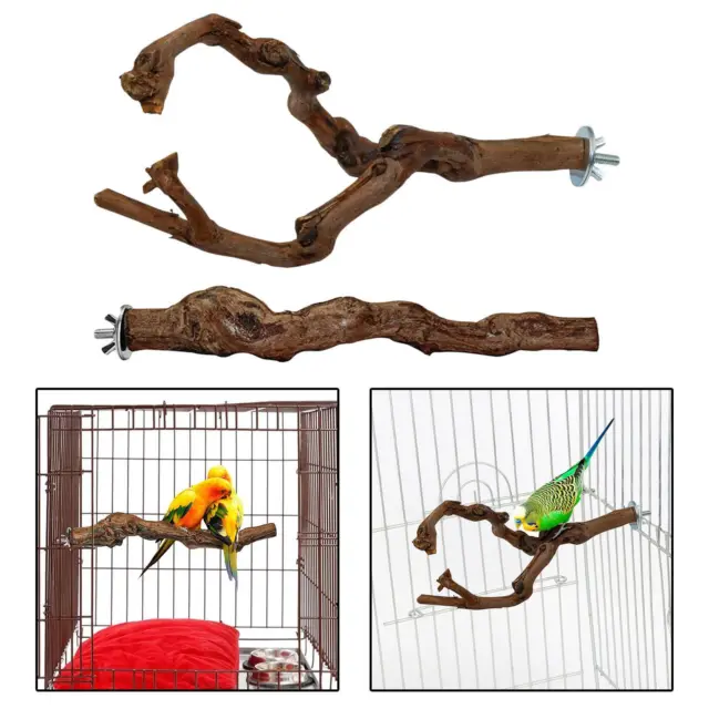 Holz Hängender Papageienständer Ast Plattform Spielzeug Sitzstangen Käfig