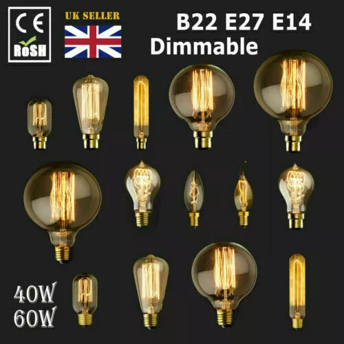 E27 E14 B22 Vintage Antique Style Edison Bulbs Industrial Filament Light Bulb