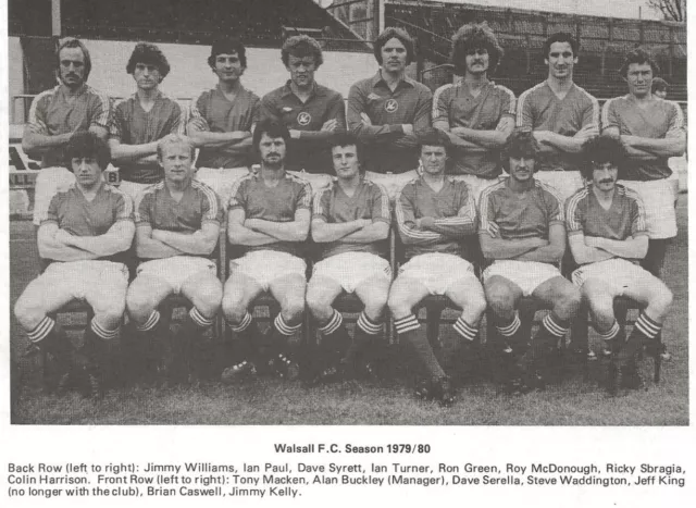 Walsall Football Team Photo 1979-80 Season