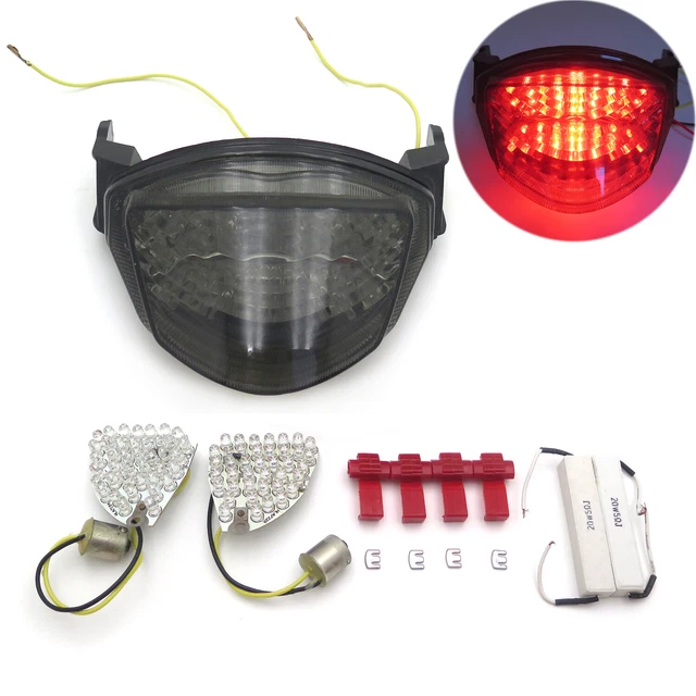 Feu Arrière LED Fumé Avec Clignotants Intégrés Pour Suzuki GSXR 1000 2005-2006