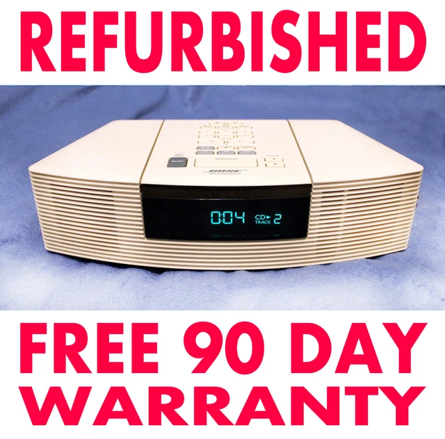 REFURBSIHED BOSE WAVE CD Player AM/FM Radio Alarm Clock Platinum White