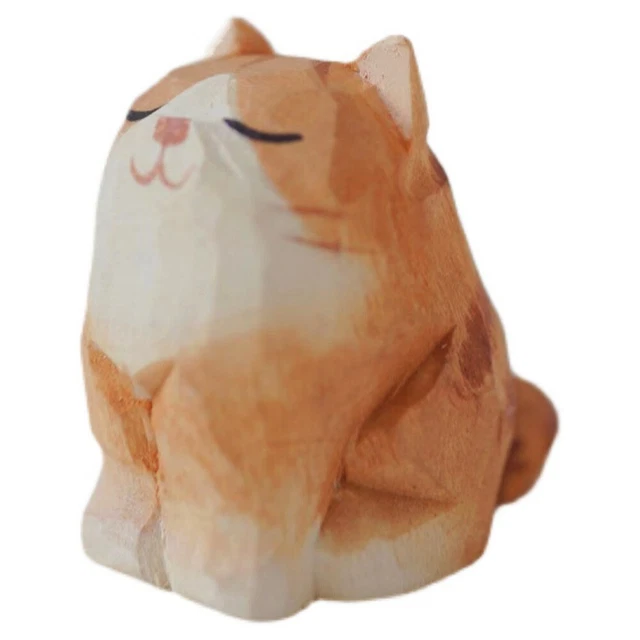 Adorables estatuillas de gato escultura madera gato colección juego