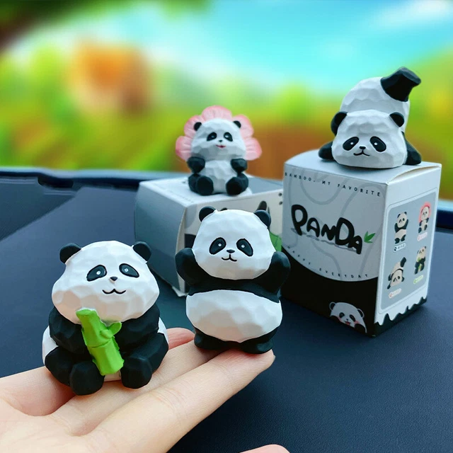 8 pièces Chaude Super Mignon Panda Figurines De Dessin Animé Pour les filles Anime Noël fournitures de fête pour Enfants Décor panda gâteau topper
