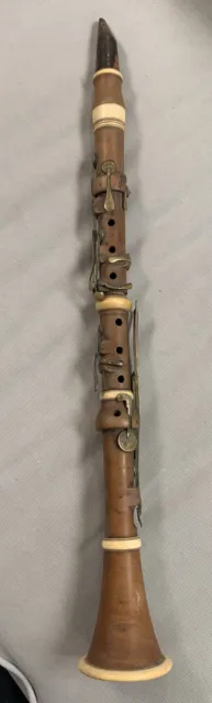 RARE Antique Firth, Hall & Pond Boxwood Clarinet in C w/Brass Keys c.1840