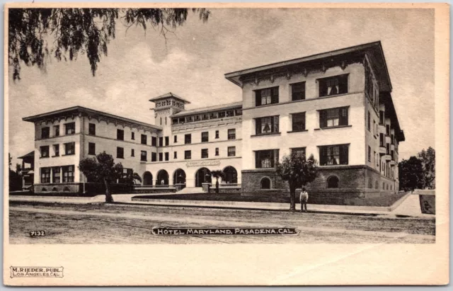 Hotel Maryland Pasadena California Sepia undivided back Postcard