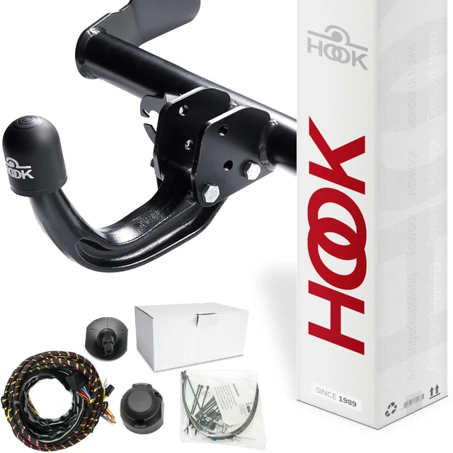 Gancio Di Traino Fisso Per Fiat Seicento 1998-2013 - Con Kit Elettrico 7 Poli Universale