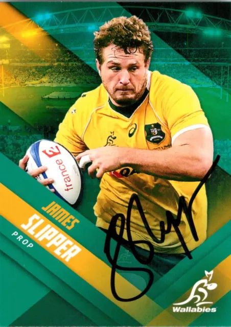 ✺Signed✺ 2017 WALLABIES Rugby Union Card JAMES SLIPPER