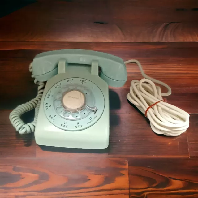Vintage Bell System Western Electric  BLUE Rotary Dial Telephone, some yellowing
