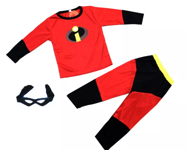 New Size 2-8 Kids Costume Boys Girls Incredible Superheroe Mask Party Dress Up