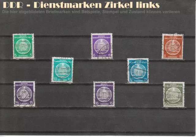DDR Dienstmarken Riesen Sammlung Zirkel rechts + links 32 verschiedene Werte !