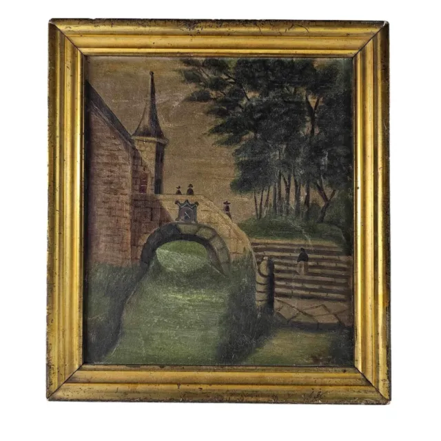 Framed Early 20th Century Oil - French Country