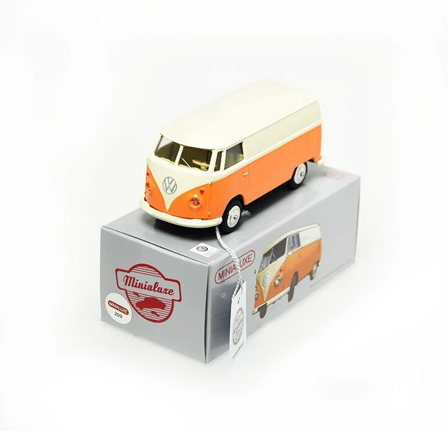 Miniature Volkswagen Combi T1 1955 échelle 1/43 - Marque Minialuxe, Orange & Crème, Neuf