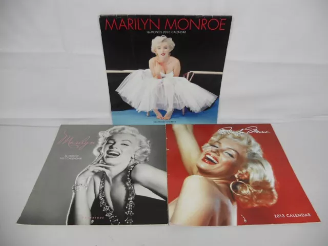 Lot of 3 Marilyn Monroe Wall Calendars - 36 Different  12" x 12" Photos