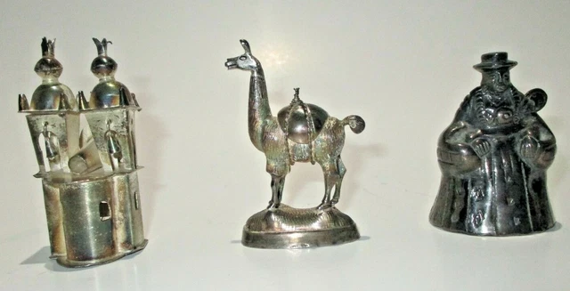 Lot of 3 Sterling Silver What Not Miniatures Figurines Collectables