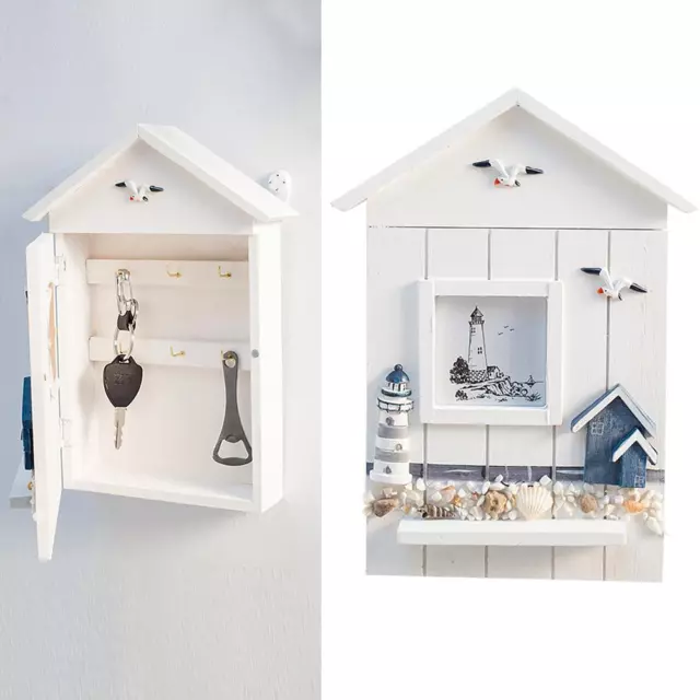 (Leuchtturm-Schlüsselkasten) Holz-Schlüsselhalter-Aufbewahrungsbox Für