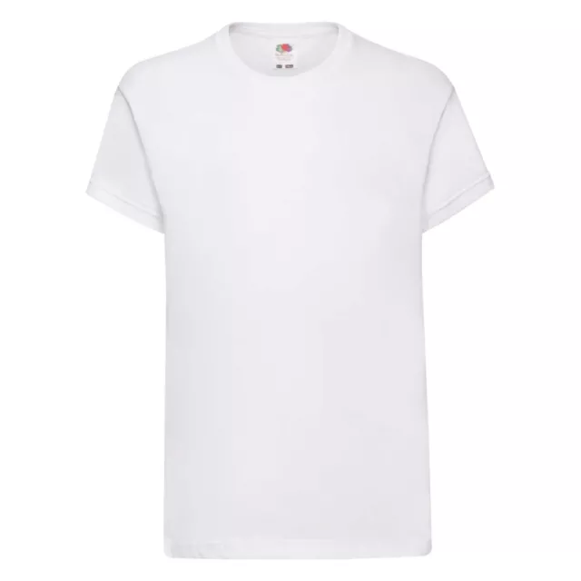 Confezione da 3/5 T-shirt bianca semplice bambini bambini ragazzi ragazze frutta del telaio scuola PE 2