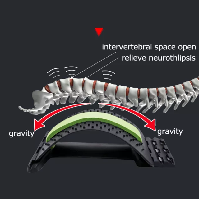 Back Stretcher Neck Massager with Adjustable Lumbar Support Posture Corrector AU 3