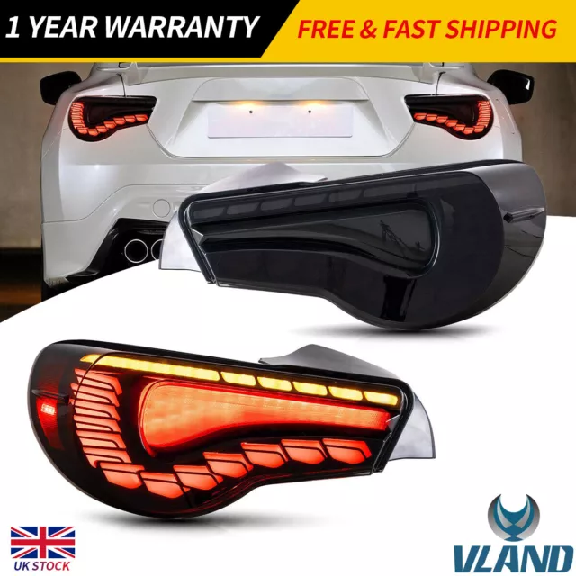 VLAND LED Tail Lights Smoked For Toyota GT86 Subaru BRZ Scion FR-S 2012-2020 Set