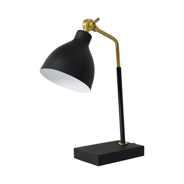 Large Table Lamp Black & Brass Light Industrial Living Room Lighting LED Bulb