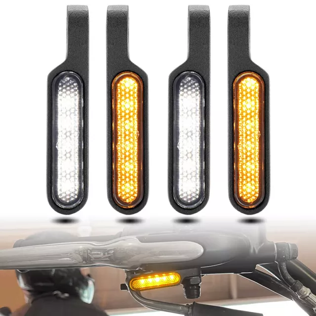 4X Mini Motorcycle LED Turn Signal Blinkers Flowing Water Light Universal Lamp