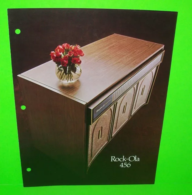 Rockola 456 Original Jukebox FLYER 1975 Phonograph Music Console Promo Artwork