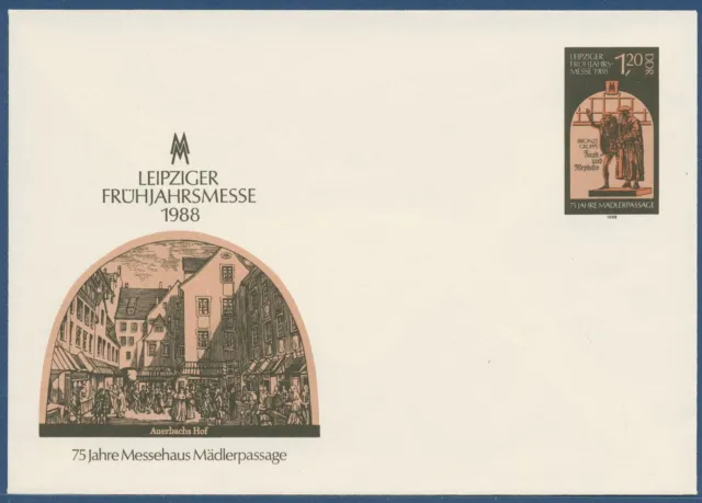 DDR 1988 Leipziger Frühjahrsmesse Umschlag U 8 ungebraucht (X41059)