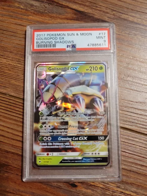 PSA 9 Golisopod GX 17/147 Burning Shadows 2017 Pokemon Card Mint Holo