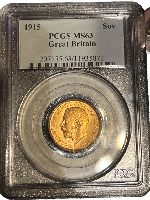 1915 Great Britain Gold Sovereign PCGS MS63