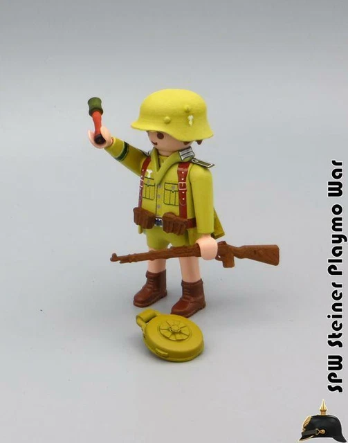PLAYMOBIL CUSTOM SUBOFFICIER Afrika Korps + Moto BMW (Tunis-1942) Ref