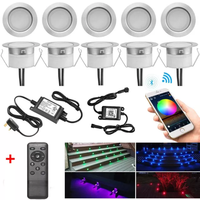 Decking Lights IP67 Ø30MM Bluetooth Controller Led Plinth Lights Kitchen Garden