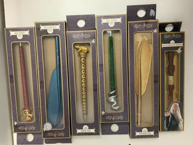 Harry Potter Hogwarts House Pen Feather Wand Pen Stocking Filler Ideal Gift New