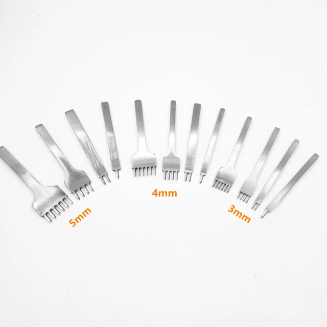 4 Pcs Locher-Kit Schlagwerkzeug Handwerkszeug Aus Leder Weißer Stahl Pfote