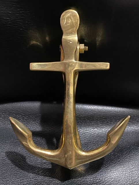Vintage Nautical Shinny Brass Ship Anchor Door Knocker Boat Home & Office Decor
