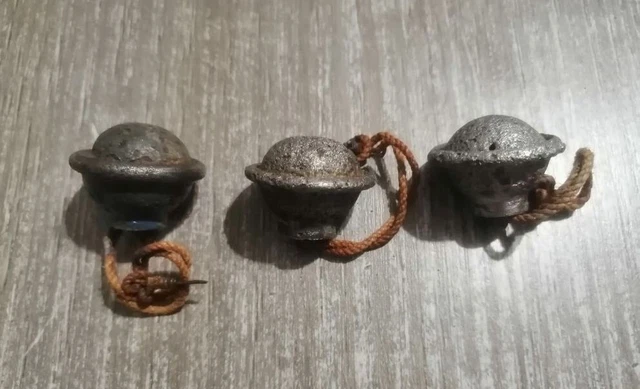 3stk WW2 German M39 Kappen Original WK2 Wehrmacht