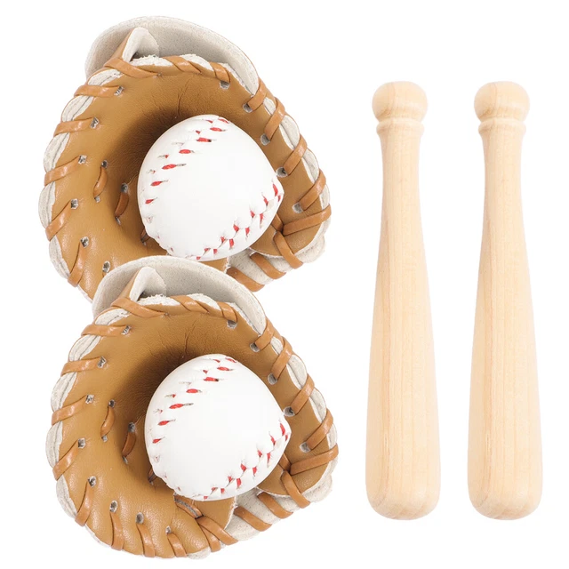 2 juegos de mini kit de béisbol hágalo usted mismo llaveros materiales llavero decorativo