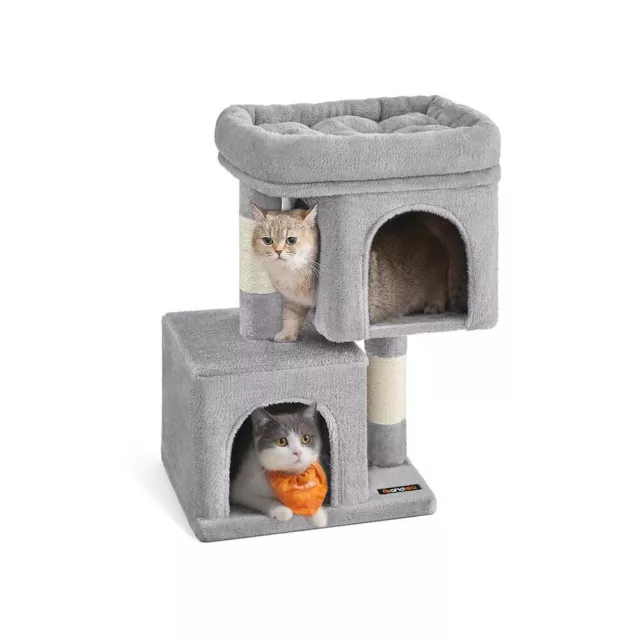 FEANDREA 67 cm Cat Tree with 2 Cat Caves