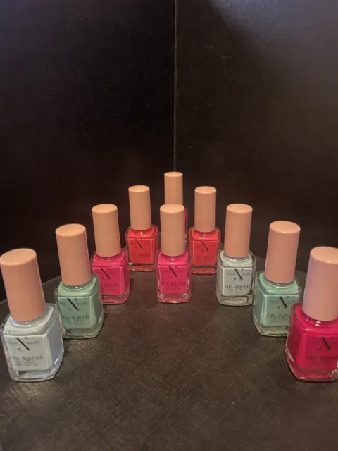 Nail Polish Gel Effect Set Of 10 (5 Different Colours) Each 10ml Bottles