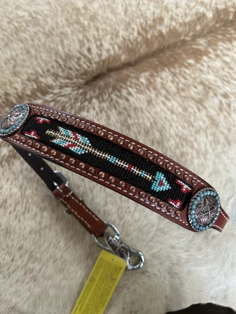 Arrow Beaded Western Leather WITHER STRAP For Breast Collar Horse Tack