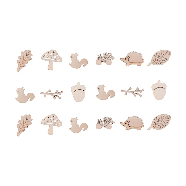 100 Pcs Bamboo Baby Wood Cutouts Crafts Leaf Embellishments