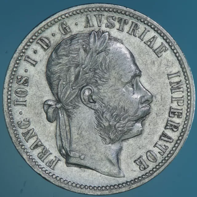 Austria Franz Joseph Florin 1878 Silver Coin Argento Bb Coin Collection