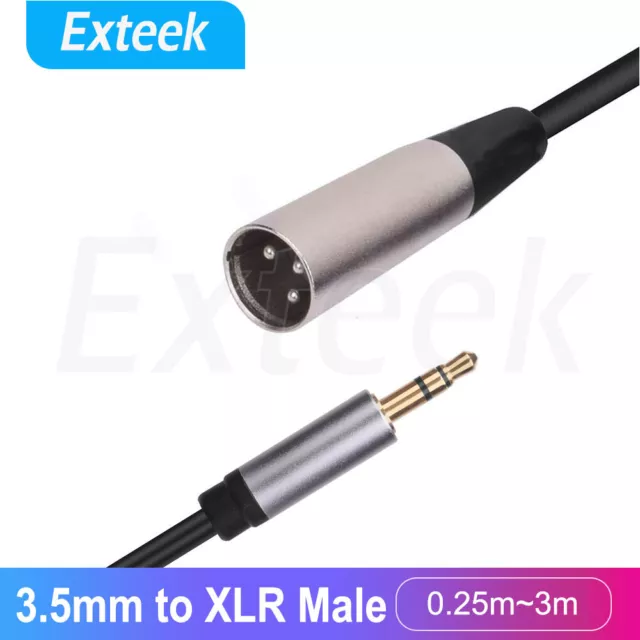 3.5mm to XLR 3Pin Male Cable 1/8" Male TRS  Audio Converter Stereo Adapter Cord