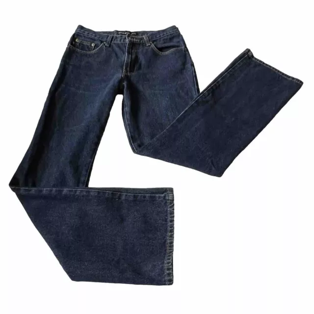 Express Mid Rise Flare Leg 100% Cotton Dark Blue Jeans Women’s Size 7/8L