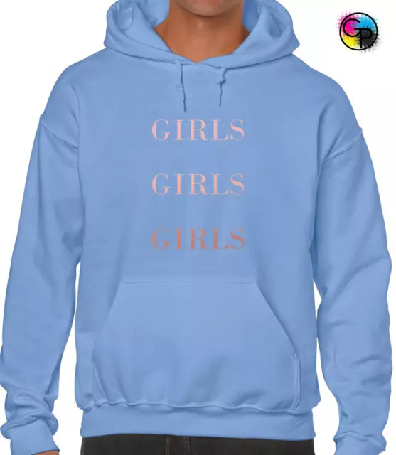 Girls Girls Girls Rose Gold Hoody Hoodie Cool Printed Slogan Design Fashion 2