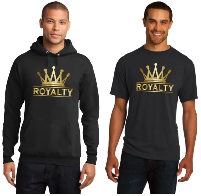 Oro Corona Reale su Nero T-Shirt O Felpa Match Air Jordan Rétro 4 Scarpe