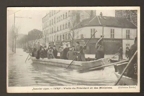IVRY (94) Inondation 1910 "RESTAURANT DES 2 GARES"