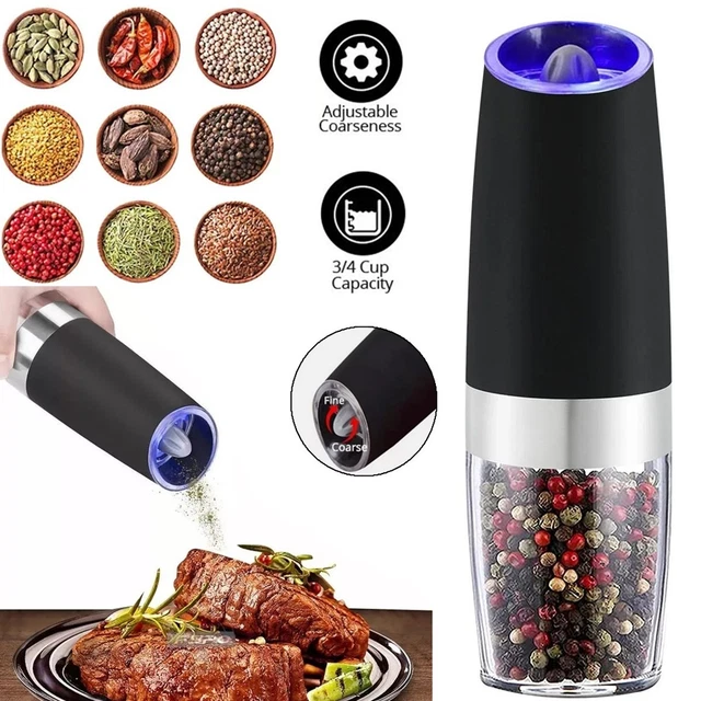 SELF GRINDER GRAVITY Automatic Electric Salt Pepper Spice Mill Shaker ...