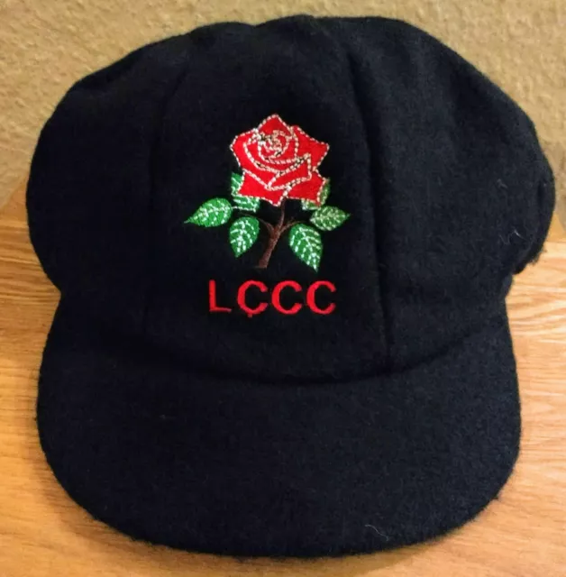 Trad. Style Lancashire CCC Navy Blue Woollen Cricket Caps, M, L & XL @ £16.95p